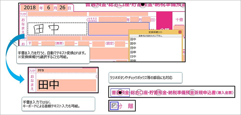 タブレット帳票入力イメージ図